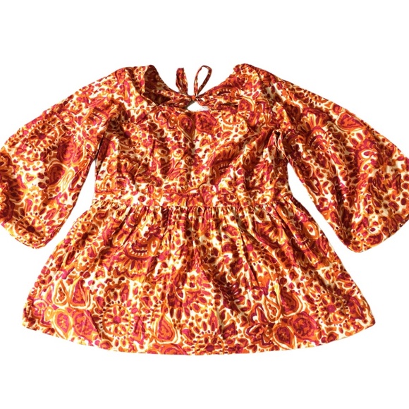 Anthropologie Tops - Love The Label Floral Open Back Blouse Anthropologie 2X Plus